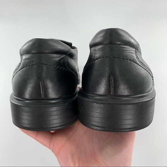 Ecco mens loafers size 45 11.5 black leather slip on comfort walking orthopedic main image 8